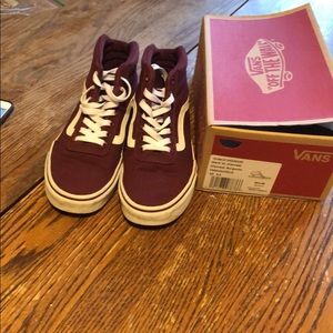 Barely worn maroon Vans, with box, size 6.5